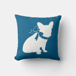French Bulldog Themenparty - Baby Dusche blau Kissen