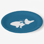 French Bulldog Themenparty - Baby Dusche blau Pappteller (Schrägansicht)