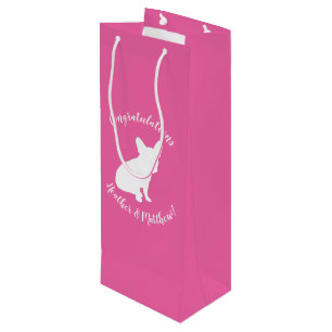French Bulldog Themenparty - Babydusche pink Geschenktüte Für Weinflaschen