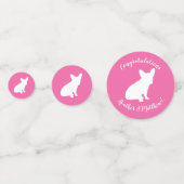 French Bulldog Themenparty - Babydusche pink Konfetti (Vorderseiten)