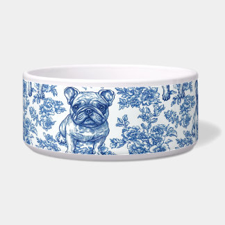 French Bulldog Toile Blue Napf