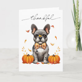 French Bulldog Tolles Herbstlaubs Pumpkins Karte