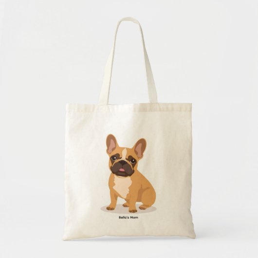 French Bulldog Tote Bag Playful Illustrated Dog Tragetasche (Vorne)