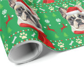 French Bulldog Ugly Christmas Geschenkpapier (Rolleneckpunkt)