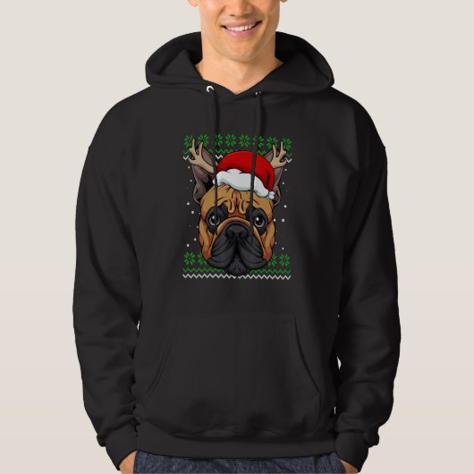 French Bulldog Ugly Christmas Pajama Cute Dog Antl Hoodie (Vorderseite)