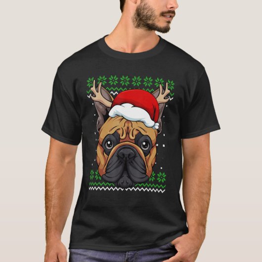French Bulldog Ugly Christmas Pajama Cute Dog Antl T-Shirt (Vorderseite)