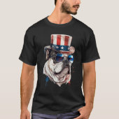 French Bulldog Uncle Sam Hat 4Th Of July Men Women T-Shirt (Vorderseite)