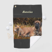 French Bulldog und Mastiff Freunde Golfhandtuch (Insitu)