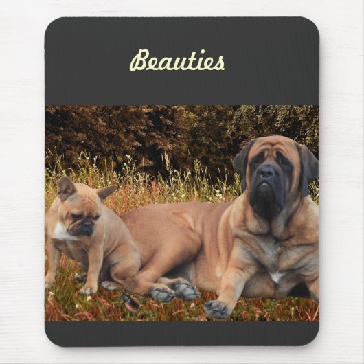 French Bulldog und Mastiff Freunde Mousepad (Vorne)