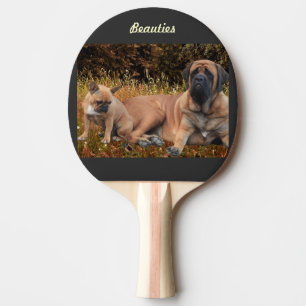 French Bulldog und Mastiff Freunde Tischtennis Schläger