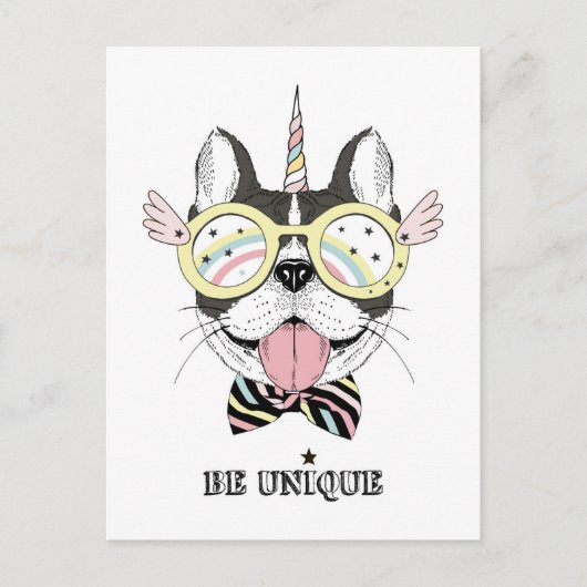 French Bulldog Unicorn Postkarte (Vorderseite)