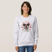 French Bulldog Valentine Dog Portrait Illustration Sweatshirt (Vorne ganz)