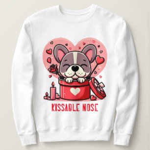 French Bulldog Valentine Kissable Nose Sweatshirt