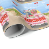 French Bulldog Valentine's Day Truck Geschenkpapier (Rolleneckpunkt)