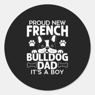 French Bulldog Vater Dog Vater Runder Aufkleber