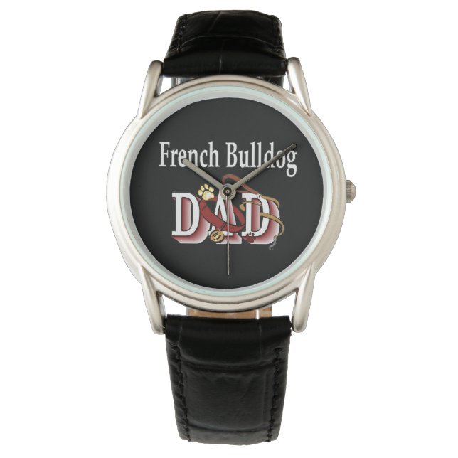 French Bulldog Vater Geschenke Armbanduhr (Vorderseite)