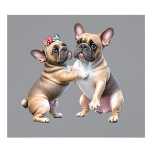 French Bulldog  verliebt Valentinstag  Fotodruck