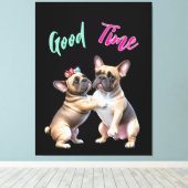 French Bulldog verliebt Valentinstag Leinwanddruck (Insitu (Holzboden))