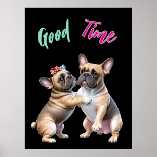 French Bulldog verliebt Valentinstag Poster