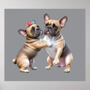 French Bulldog verliebt Valentinstag Poster