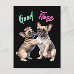French Bulldog  verliebt Valentinstag  Postkarte