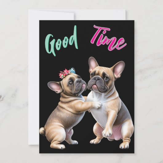 French Bulldog  verliebt Valentinstag  Save The Date (Vorderseite)