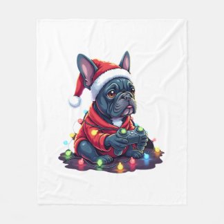 French Bulldog Video Game Controller Light Snow Sa Fleecedecke