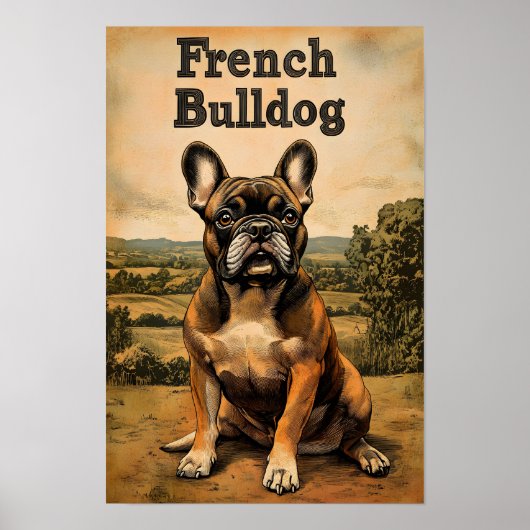 French Bulldog Vintage Art Poster (Vorne)