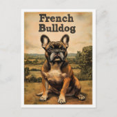 French Bulldog Vintage Art Postkarte (Vorderseite)