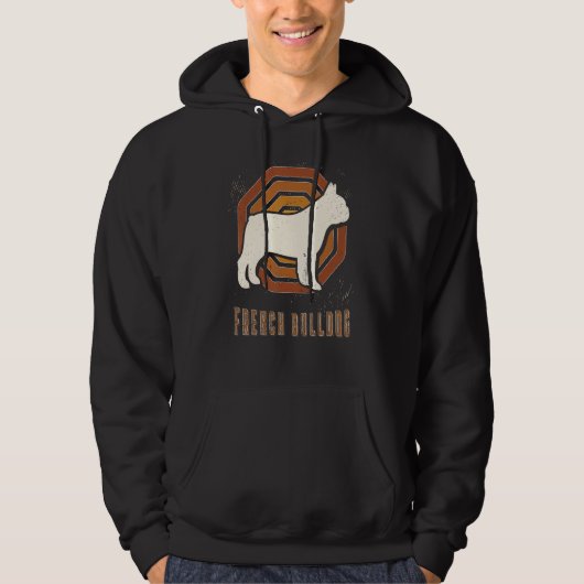 French Bulldog Vintage Retro Classic Dog Love Hoodie (Vorderseite)