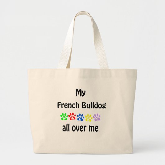French Bulldog Walking Design Jumbo Stoffbeutel (Vorne)
