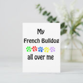 French Bulldog Walking Design Postkarte (Stehend Vorderseite)