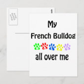 French Bulldog Walking Design Postkarte (Vorne/Hinten)
