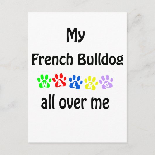 French Bulldog Walking Design Postkarte (Vorderseite)
