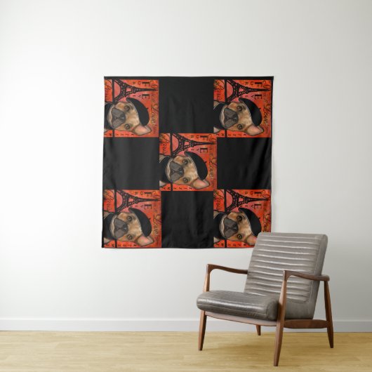 FRENCH BULLDOG WANDTEPPICH (Beispiel (Horizontal))