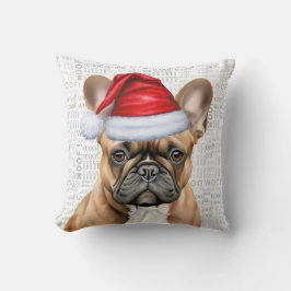 French Bulldog Watercolor Christmas Kissen