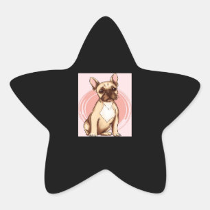 French Bulldog Watercolor Hunde-Lover-Geschenke Stern-Aufkleber