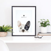 French Bulldog Watercolor Illustration Dog's Name Poster