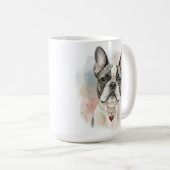French Bulldog Watercolor Mug – Soft Valentine Kaffeetasse (VorderseiteRechts)