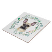 French Bulldog Watercolor Wreath Fliese (Seite)
