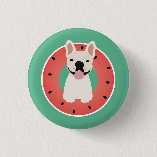 French Bulldog Watermelon Fruit Button (Vorderseite)