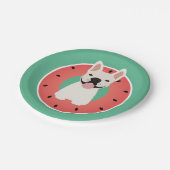 French Bulldog Watermelon Fruit Pappteller (Schrägansicht)