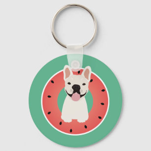 French Bulldog Watermelon Fruit Schlüsselanhänger