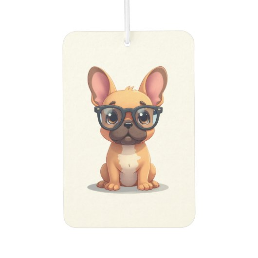 French Bulldog Wearing Glasses Copy Autolufterfrischer (Vorderseite)