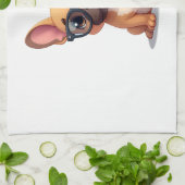 French Bulldog Wearing Glasses Copy Geschirrtuch (Gefaltet)
