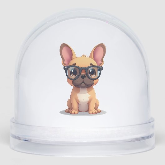 French Bulldog Wearing Glasses Copy Schneekugeln (Vorderseite)