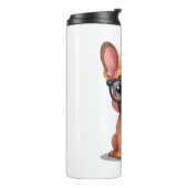 French Bulldog Wearing Glasses Copy Thermosbecher (Nach links gedreht)