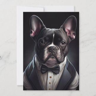 French Bulldog Wearing Tuxedo Dankeskarte