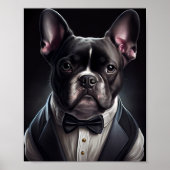 French Bulldog Wearing Tuxedo Poster (Vorne)