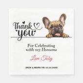 French Bulldog Wedding Danke Serviette (Vorderseite)